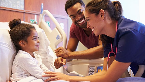 Girl in hospital